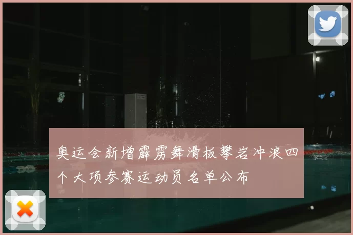 奥运会新增霹雳舞滑板攀岩冲浪四个大项参赛运动员名单公布